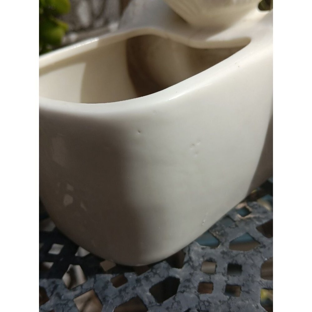 Vintage ANGEL WITH BIRD Ceramic Planter Garden Decor Art Cherub - Picture 7 of 10